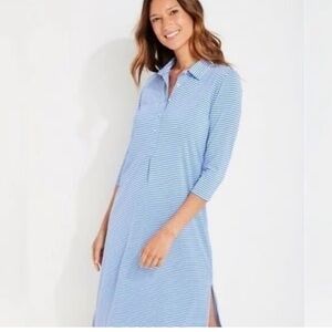 Vineyard Vines Navy Striped midi Margo  Long Sleeve Dress new no tag size XS